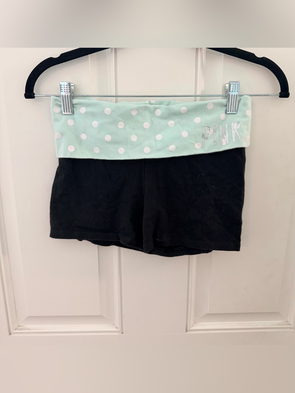 PINK Victoria's Secret Foldover Shorts XS | Y2K Bling Polka Dots